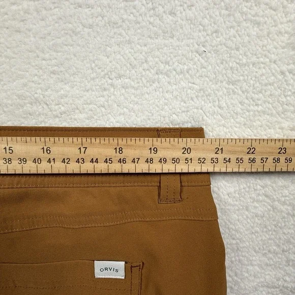 Orvis Tech Fleece Lined Pants Mens 40x30 Brown Stretch Hiking Cargo Repellant - Picture 7 of 8
